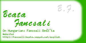 beata fancsali business card